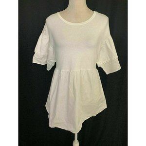 Bobeau White Short Sleeve Top